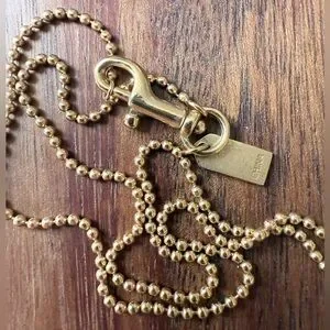 Coach | Jewelry | Authentic Coach Gold Ball Chain Gold Tone Signature ...